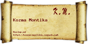 Kozma Montika névjegykártya